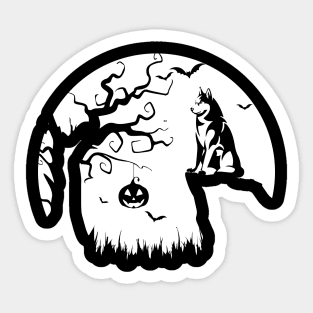 Siberian Husky Dog Halloween Witch Costume Styled Husky Mom Sticker